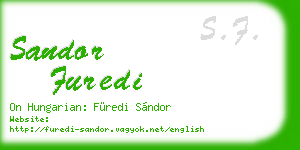 sandor furedi business card
