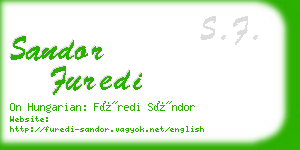 sandor furedi business card
